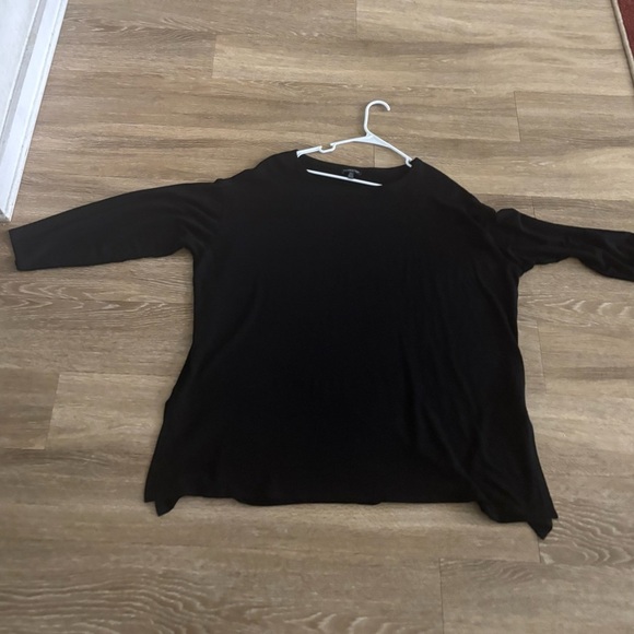 Eileen Fisher Tunic Blouse Womens One Size Stretch Jersey Knit Minimalist preppy - Picture 9 of 10